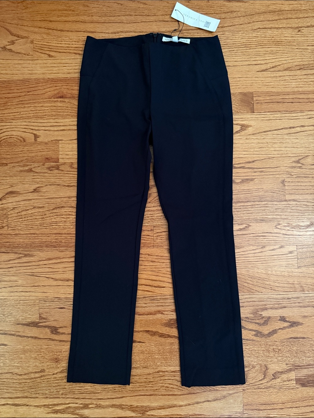 Veronica Beard Black Zip Back Scuba Slim Dress Pants